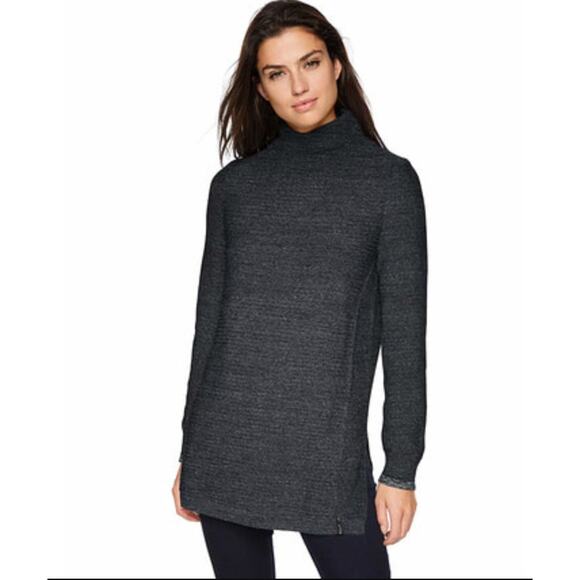 Woolrich Toketee Grey Mock Neck Ribbed Sweater Knit Long Tunic Top S Small - Picture 1 of 11